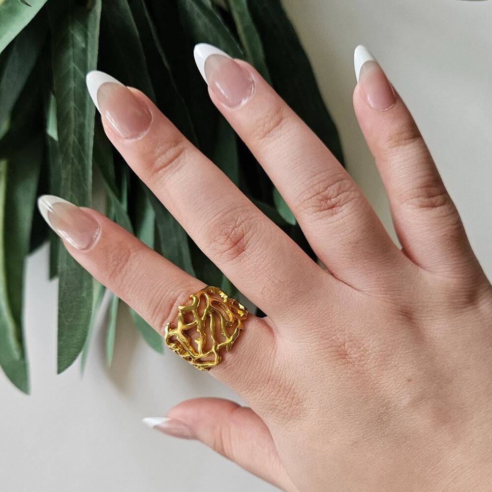 Coral Brass Ring